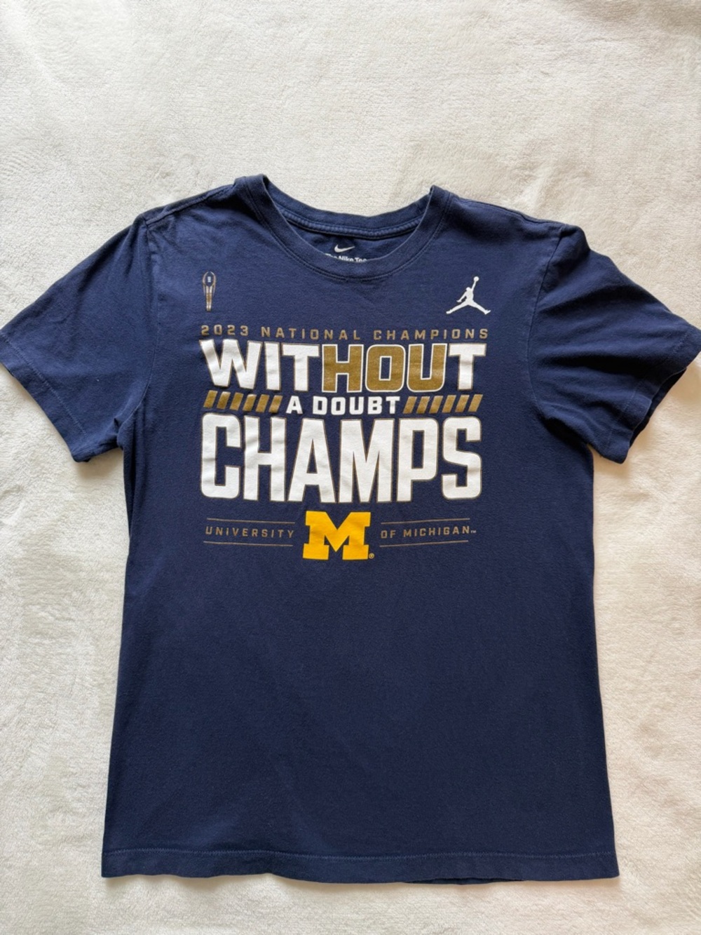 Nike Navy Blue Michigan "Without A Doubt Champs" Short Sleeve Tee